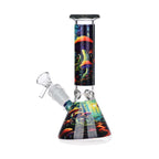 Mushroom Forest Glass Beaker Water Pipe Smoking Set - 7.75"